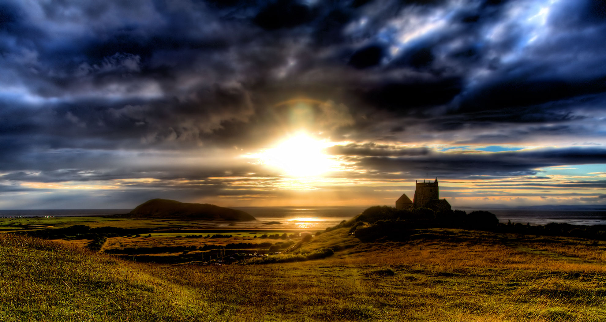 A beautiful ancient sakura tree in front of a lake. Mountains and Japanese temples in the background. detailed matte painting, deep color, f...