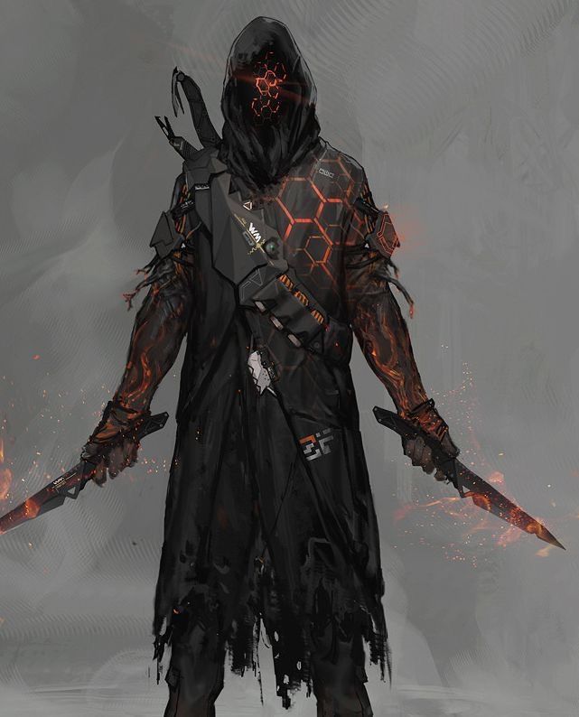 a full body image of a sci fi humanoid robot with a glowing yellow eye standing in space with red black hole behind him Eldritch space sci-f...