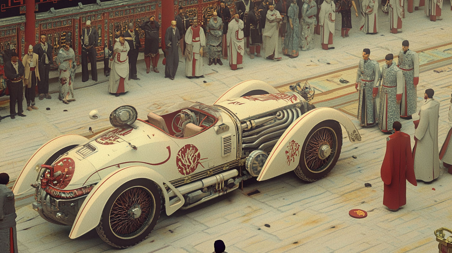 Isometric study of archaic museum quality, infrared mechanical light vehicle buried in metallic monstrousity ...