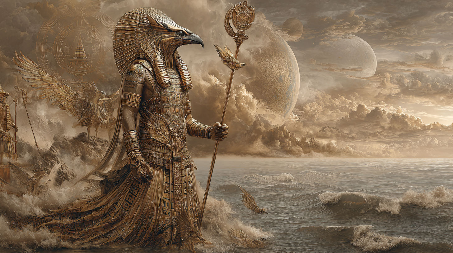 Amun-Ra, Sovereign of Zep Tepi, walking on celestial waters at the beginning of time II