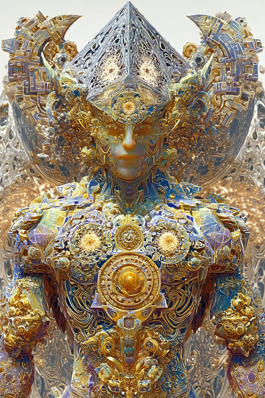 ancient astral-karmic bushido warriors witness the contemporary game of chance, giant dodecahedron dice are being rolled