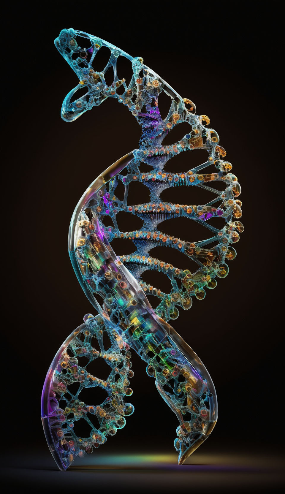 Better Rotating Caduceus, DNA model holographic display