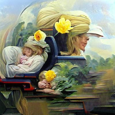 A girl on a train