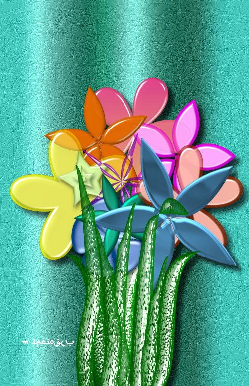 pansies  abstract vector fractal, wave function, Zentangle, 3d shading