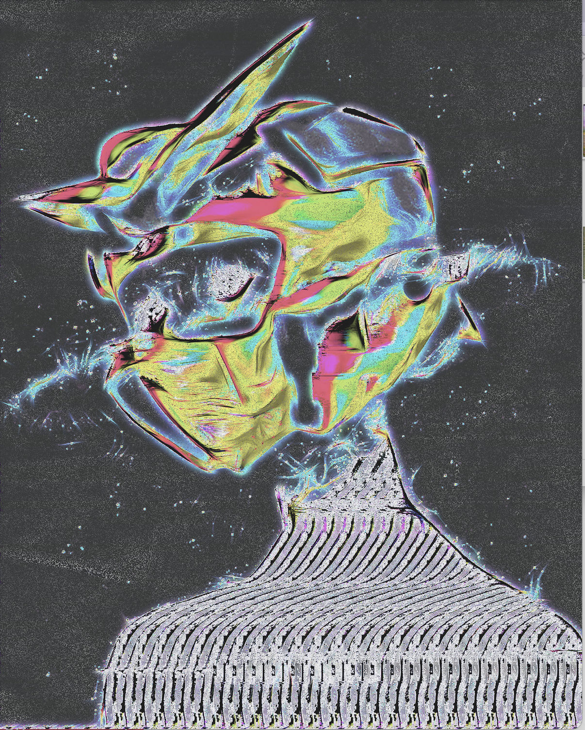 mecha kitsune in space