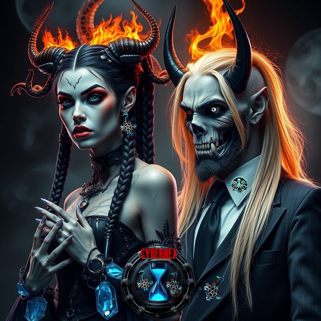 Make a cybernetic circus with the king and the queen Glitched out 