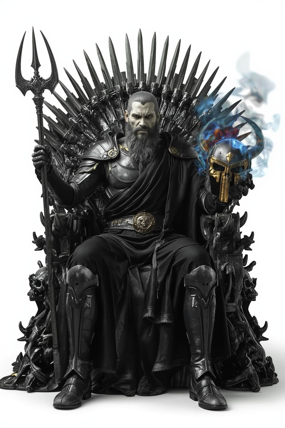 Hello, create Hyper-Realistic 8K resolution quality picture of Hades, God of the Underworld (Greek Version), He is in the Underworld. He is ... - Start Image 1