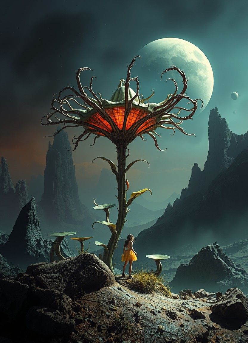 Surreal, visualized brain streams of the galaxy.
High contrast, digital art, surreal, HDR