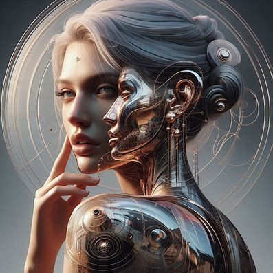 STYLE: "A fusion of Ingres + transparent display technology where neoclassical precision meets see-through layering with holographic depth. ...