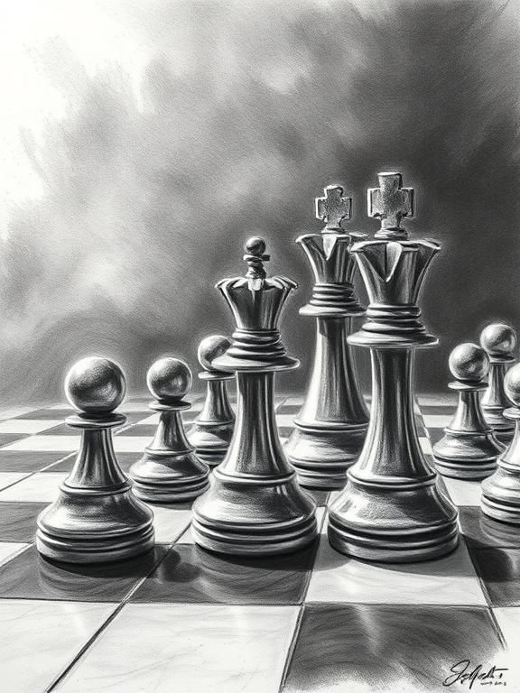 hyper detailed charcoal drawing