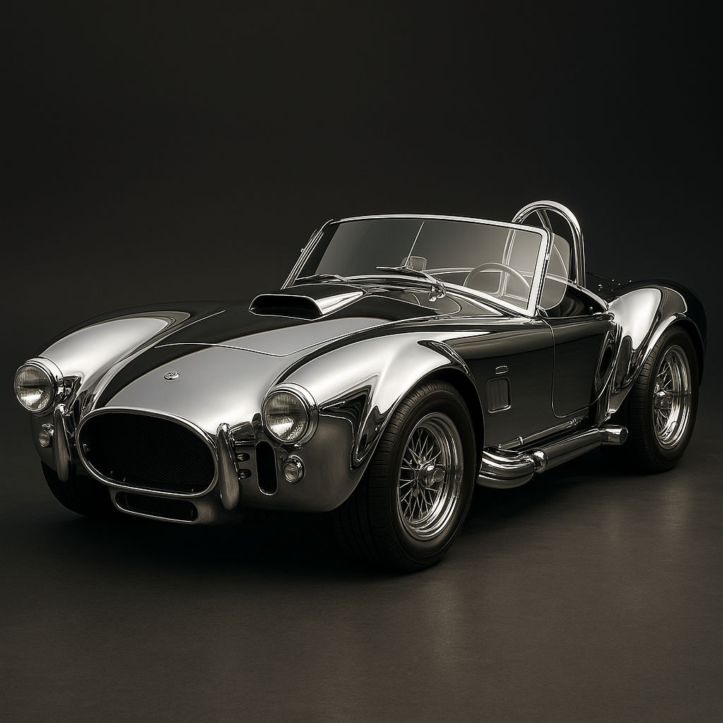 The timeless classic Shelby Cobra, crafted entirely from chrome
