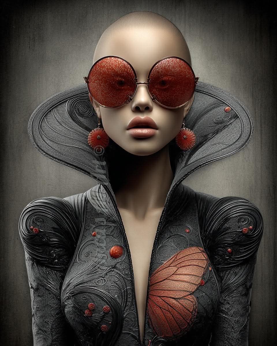 This is a pellucid double-exposure 35mm film image of a forest of Australian eucalyptus trees composited into a backlit beautiful female fac...