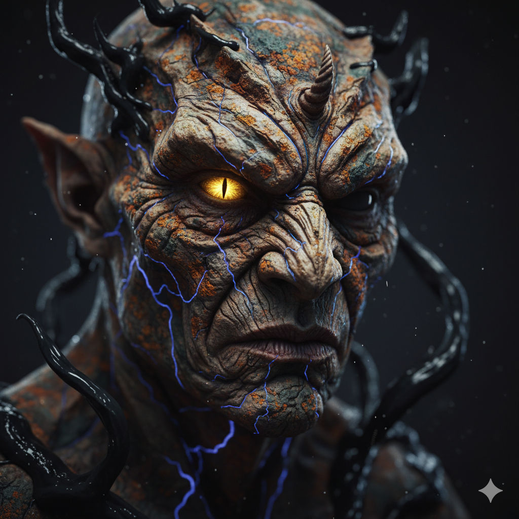 <lora:Glowing runes flux:1.0> <lora:Dark Goo Flux:1.0> <lora:Flux Vivid Visions:1.0> <lora:Halloween Ghosts:1.0> Gros plan extrême et ultra-...