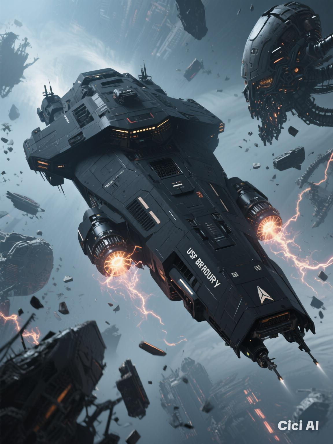 The USS Bradbury NX-72307 is an experimental ship commissioned around 2366. Top Secret status in Starfleet Operations. The Ship's matte-blac...