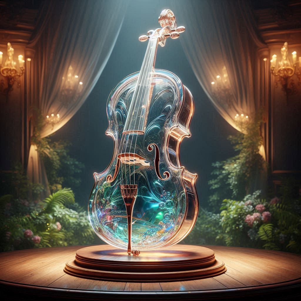 Playing a transparent cello