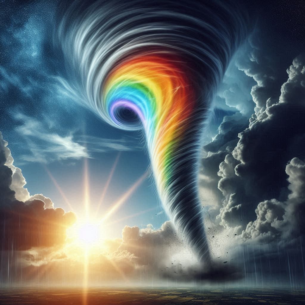A tornado so powerful that it swallowed a rainbow