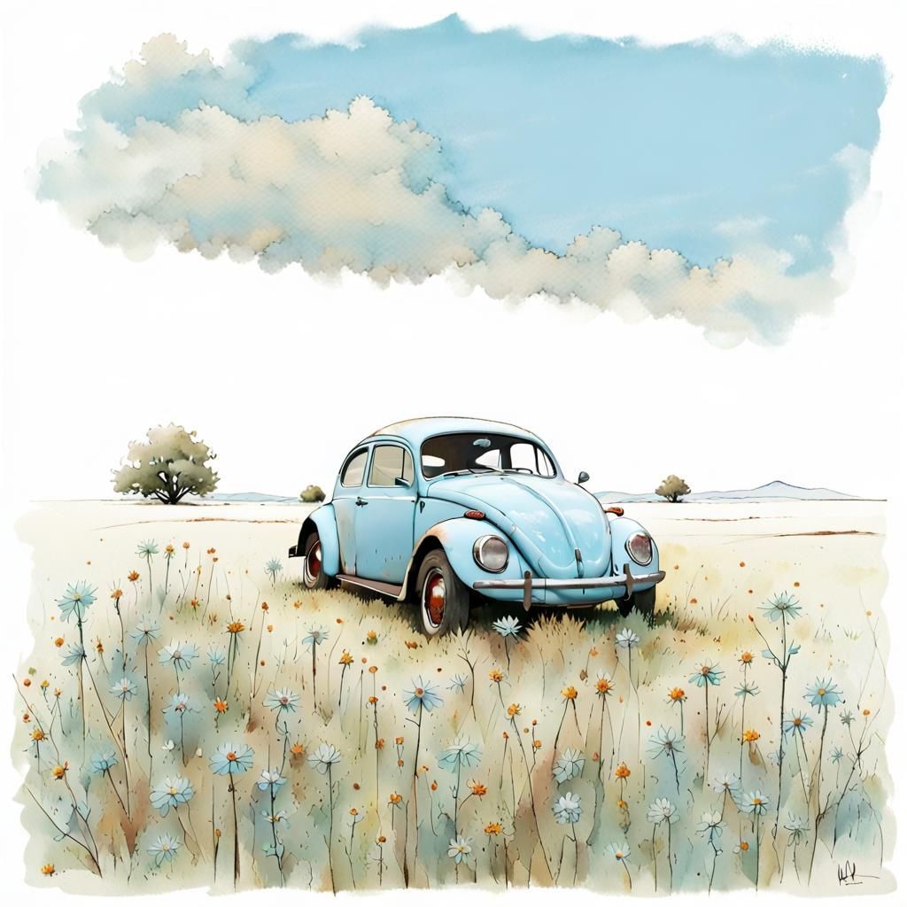 2012 Fiat 500 abarth rally car racing in the italian countryside. in Gouache Style, Watercolor, Museum Epic Impressionist Maximalist Masterp...