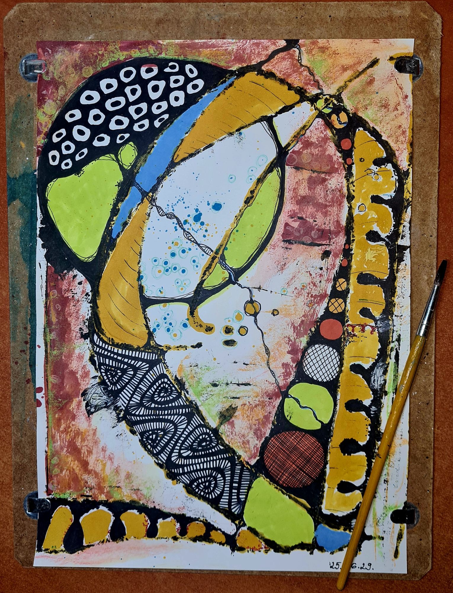 <lora:Ink Poet:1.0> miro stílusban, absztrakt kép
