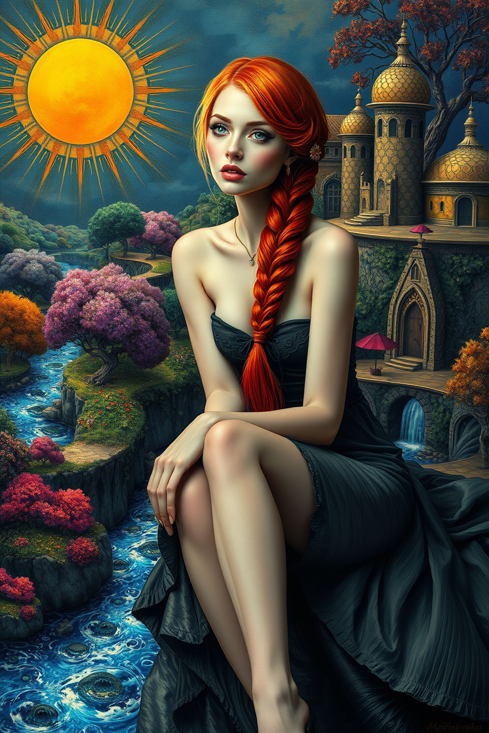 highest details, ultra hyper realism, intricate and highly professional artwork, an absolute masterpiecea. beautiful mysterious woman, blond...