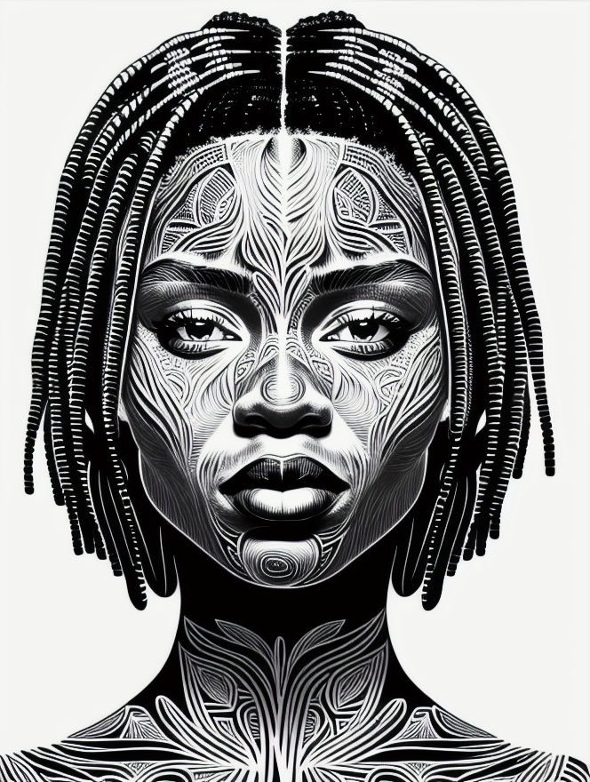 Black Lineart Beauty