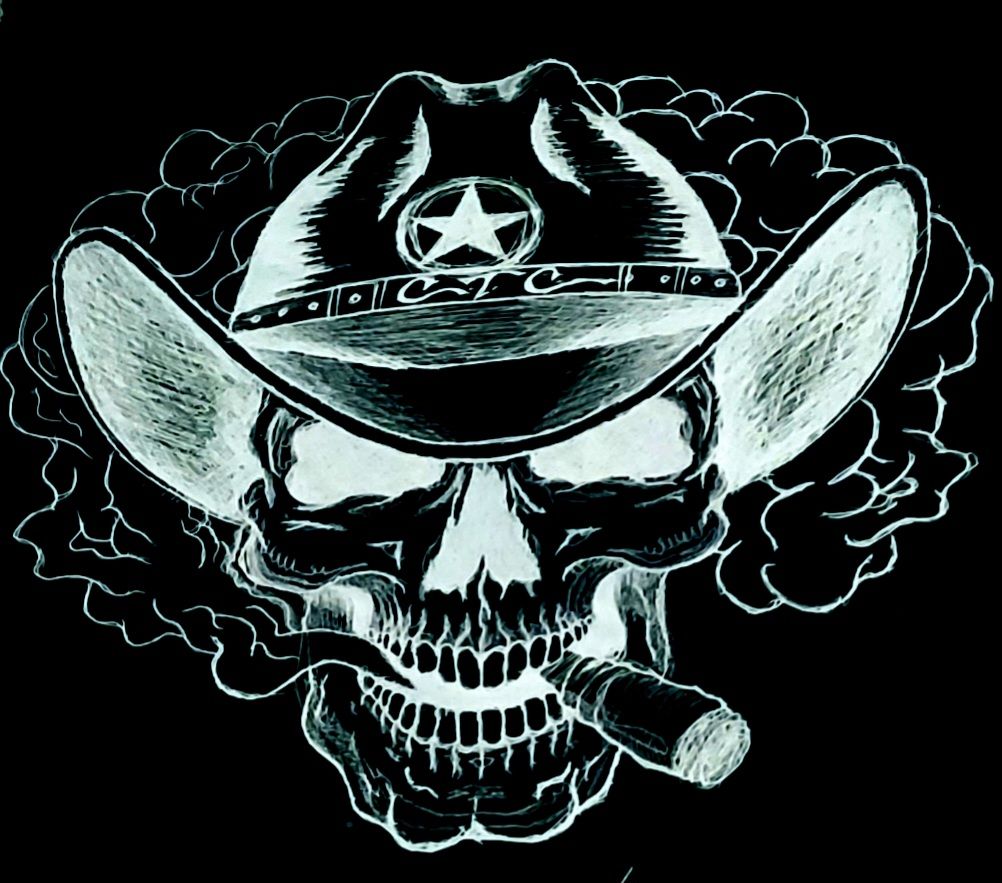 Western cowboy skeleton sheriff