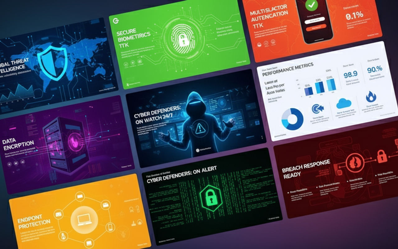 Generate an Image similar to this, Show casing multiple amazing, professional and high-quality powerpoint slides