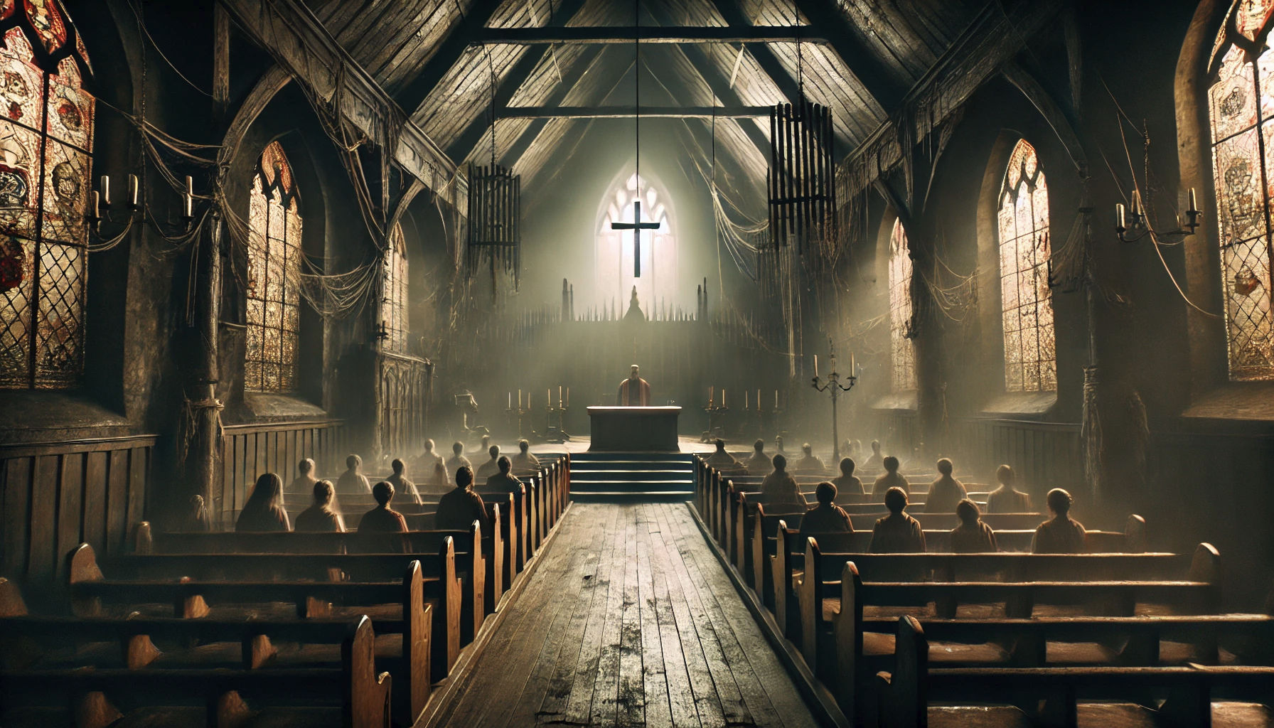 Inside of an old chapel
