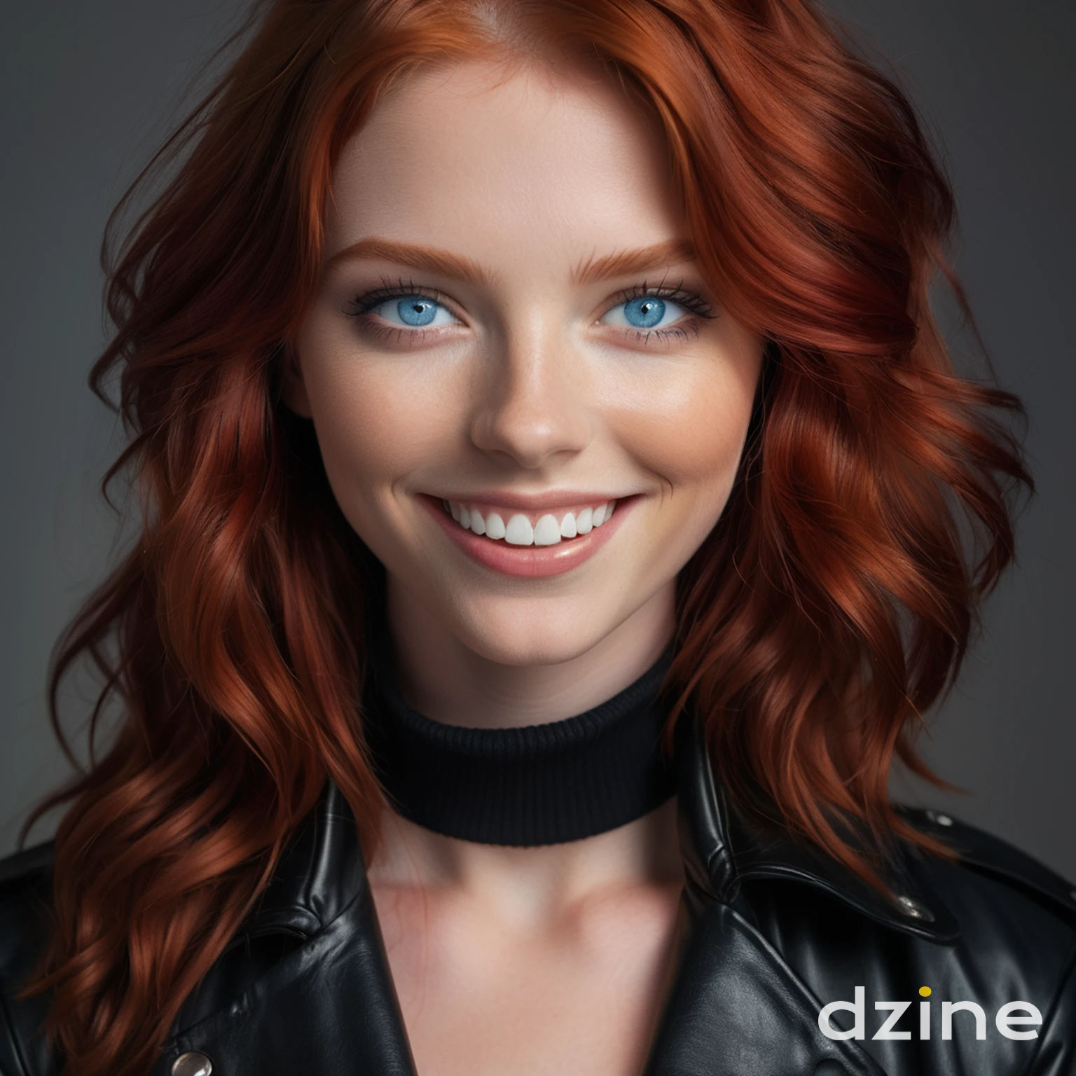 Woman With Blue Eyes and Red Hair