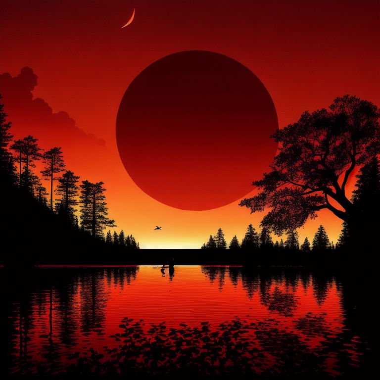 A View of a Crimson Lake