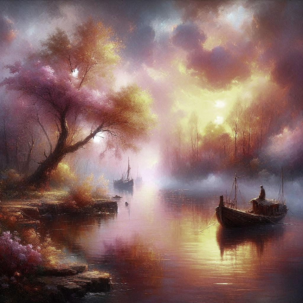 Two Boats in a River