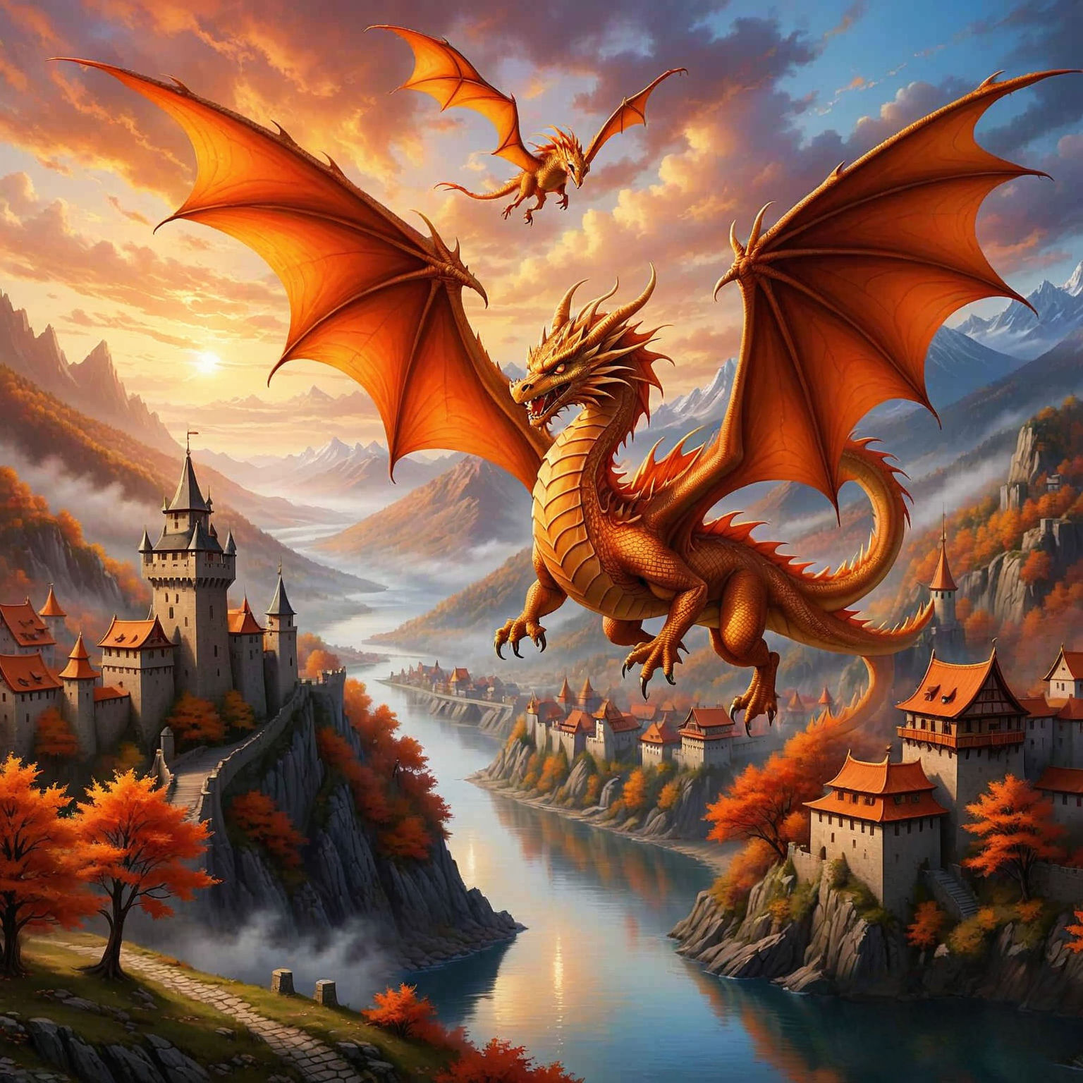 A Dragon With Scales and Long Mane