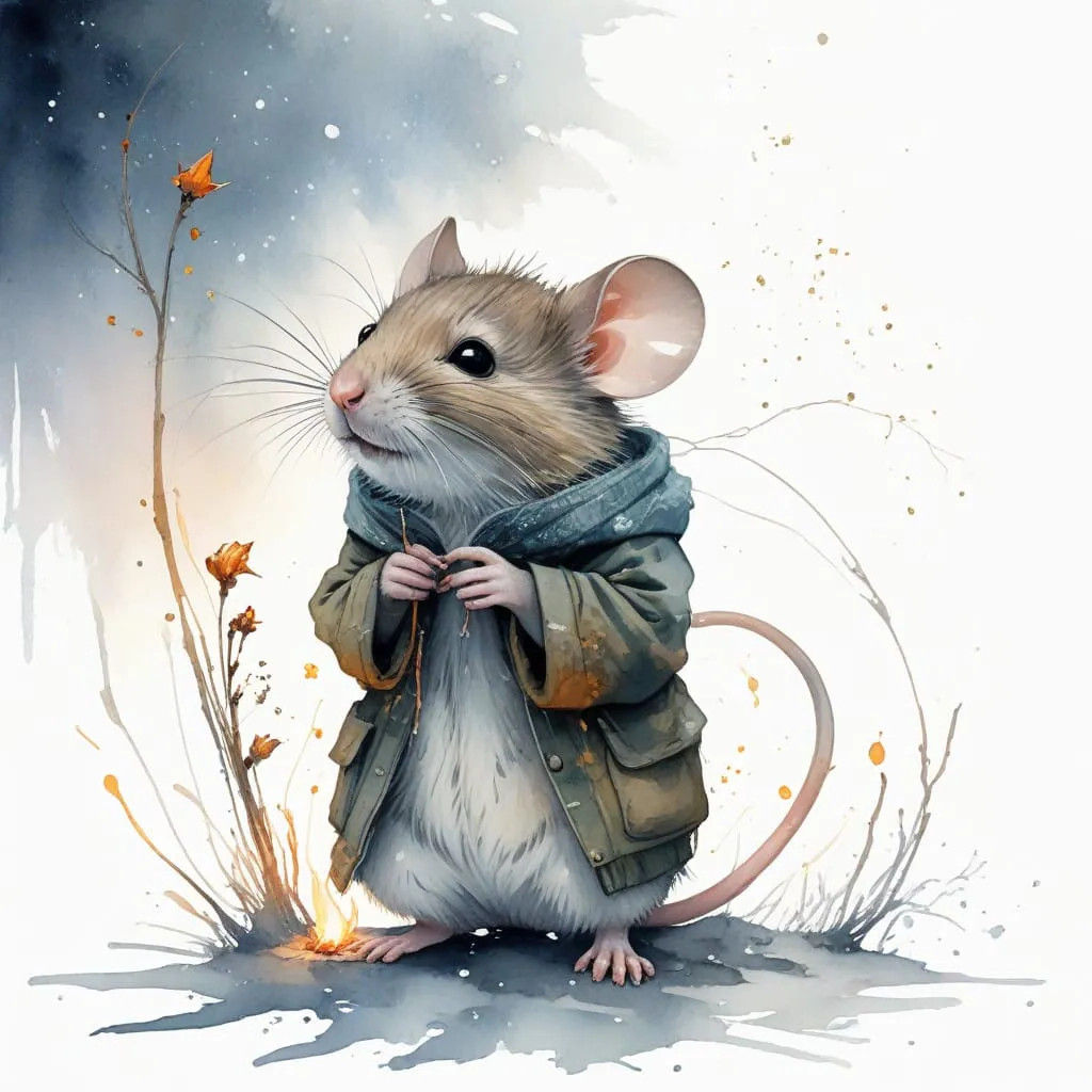 Mouse in Springtime Attire