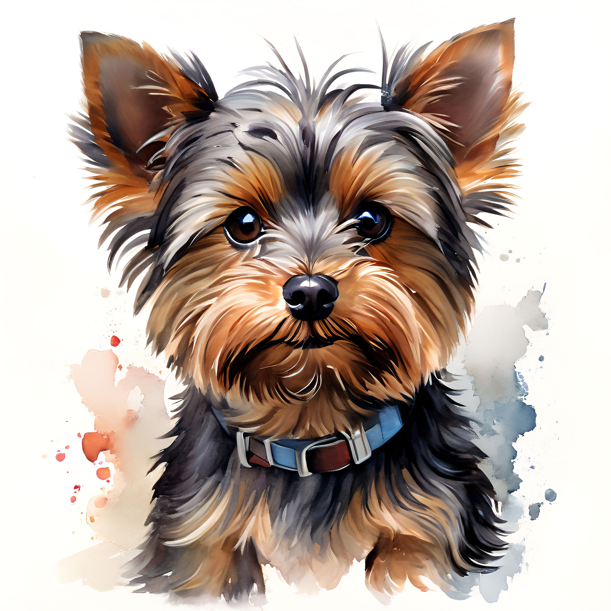 Watercolor Painting of a Yorkshire Terrier