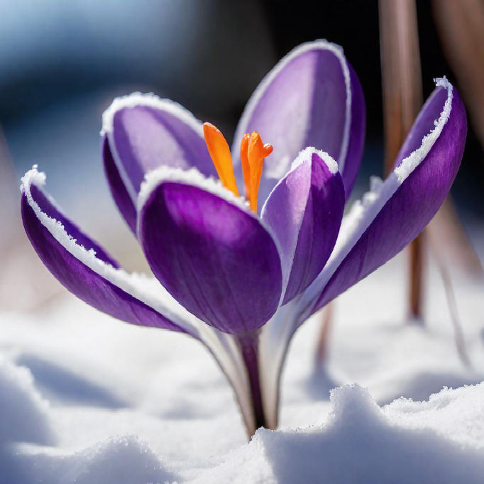 A Purple Crocus Flower