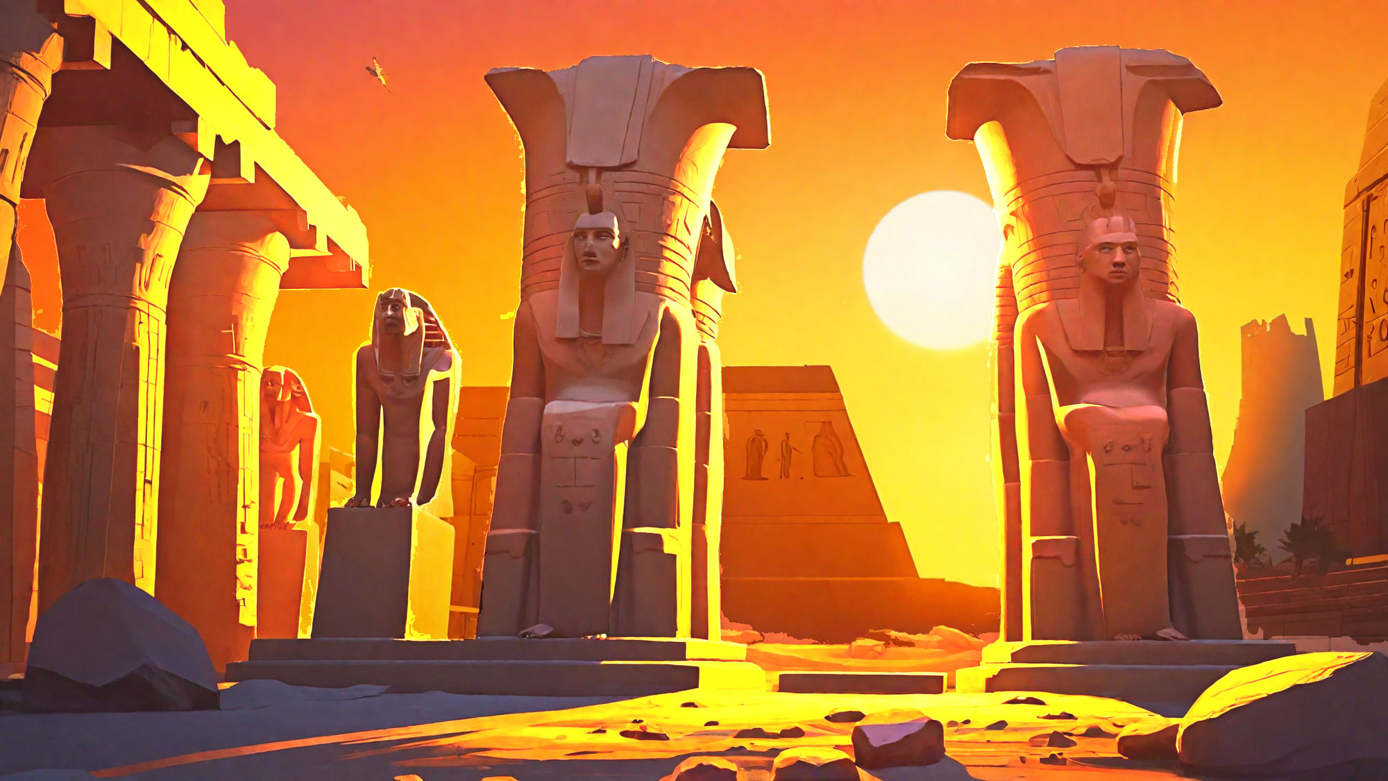 A Sunset Featuring Grandeur of the Temple of Luxor
