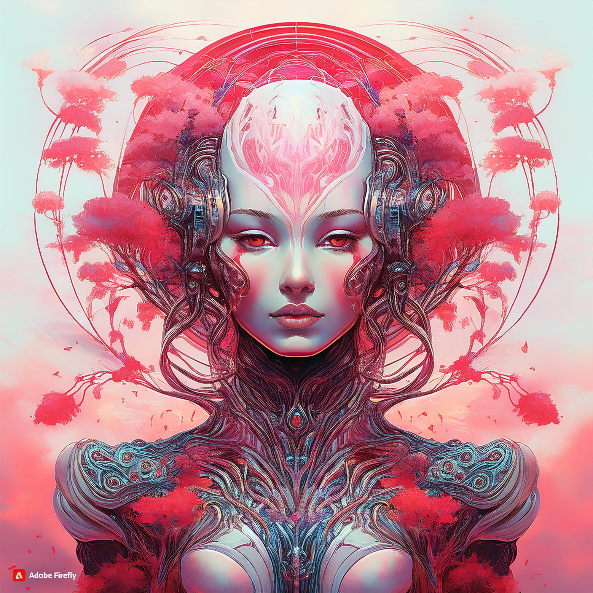 A Female Cyborg in Pink