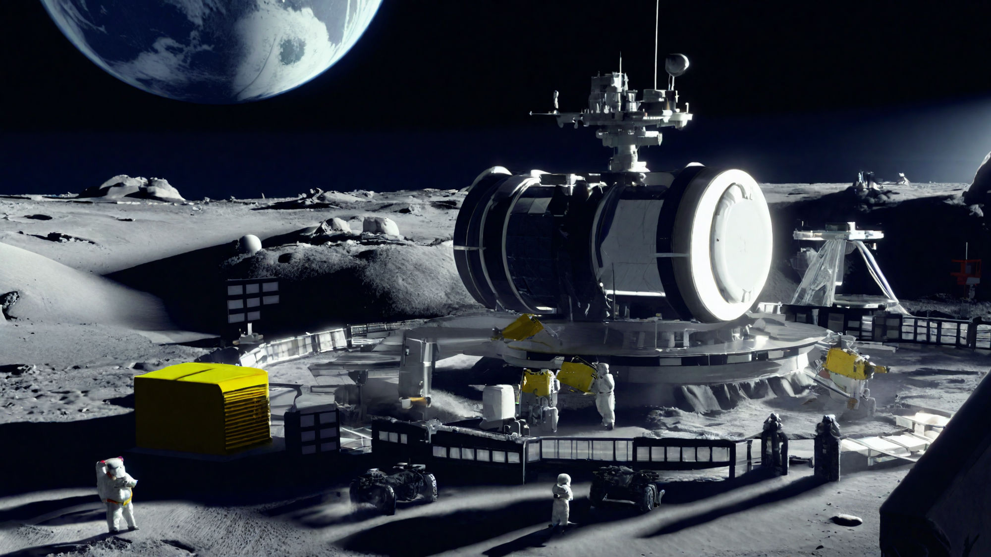 A Bustling Lunar Space Station