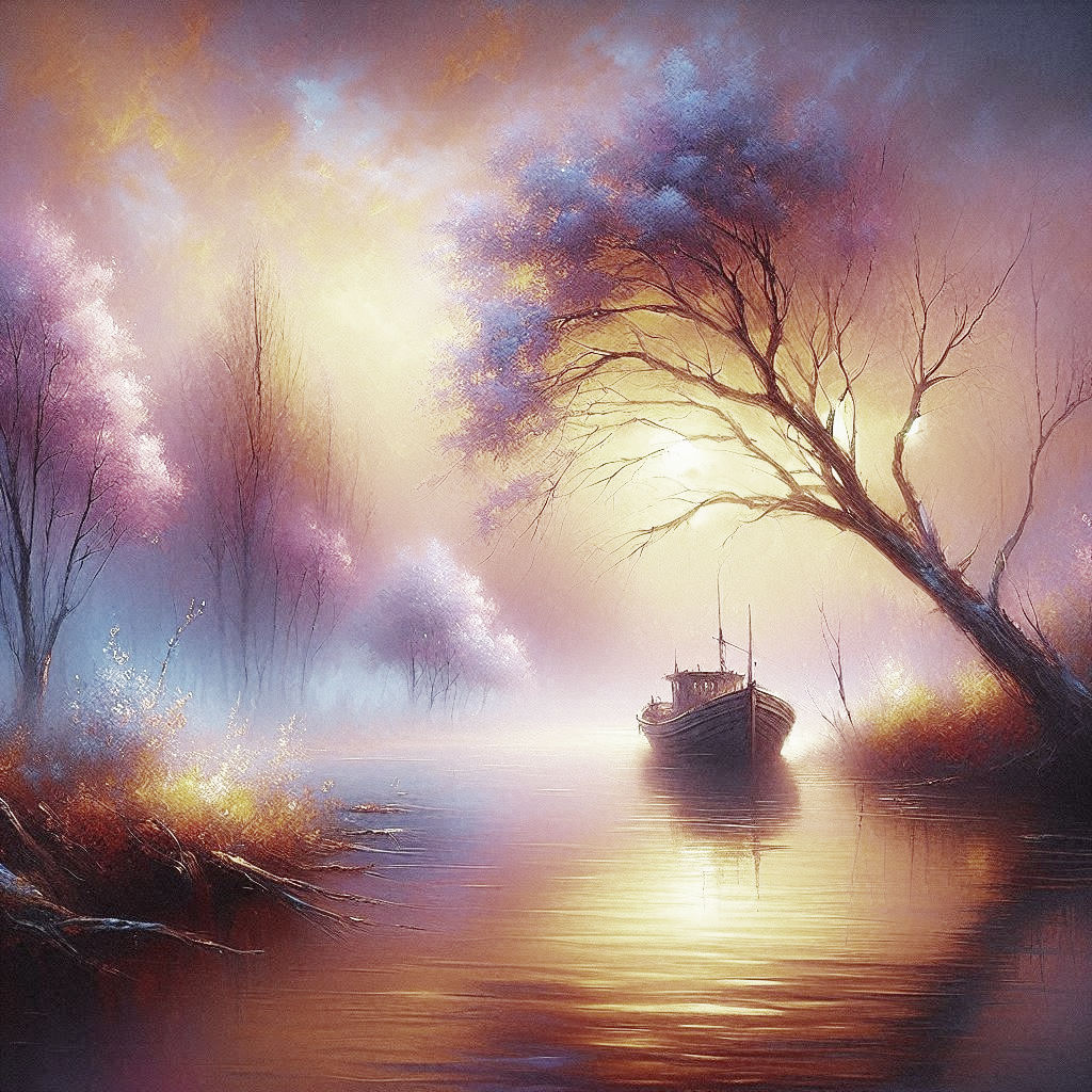 Fishing Boat in a River