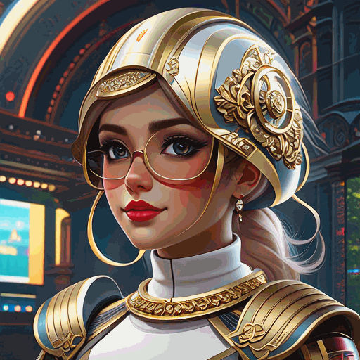 A Futuristic Woman in a Helmet and Glasses