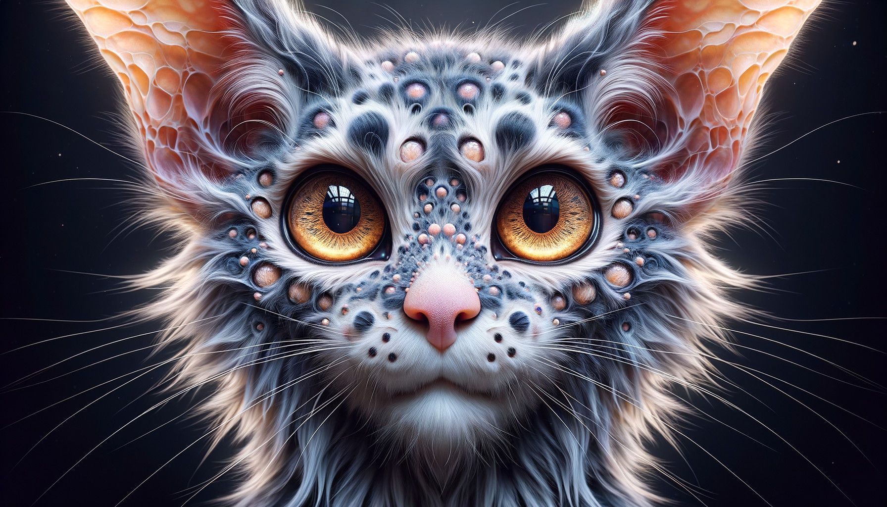   A captivating surreal illustration  googly eyes