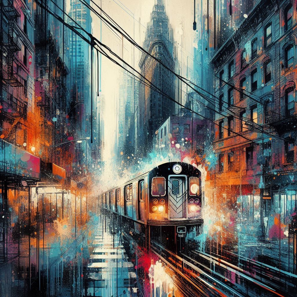 "Neon Pulse: The Chaotic Heartbeat of NYC"