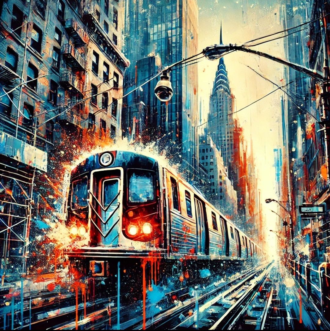 "Neon Pulse: The Chaotic Heartbeat of NYC"