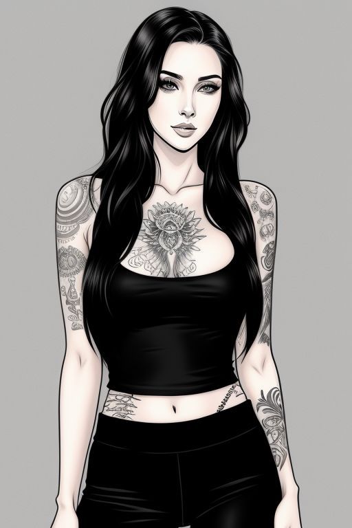 gorgeous female, tattoo artist at work, beautiful, breathtaking, horror, dark, scary, Pixar, Disney, concept art, 3d digital art, Maya 3D, Z...