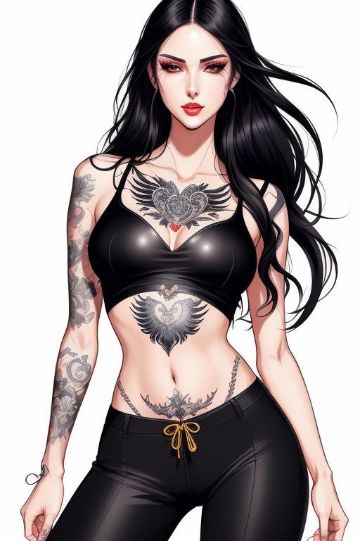 gorgeous female, tattoo artist at work, beautiful, breathtaking, horror, dark, scary Masterpiece, Best Quality, flat, Manga Scan, Anime, cin...