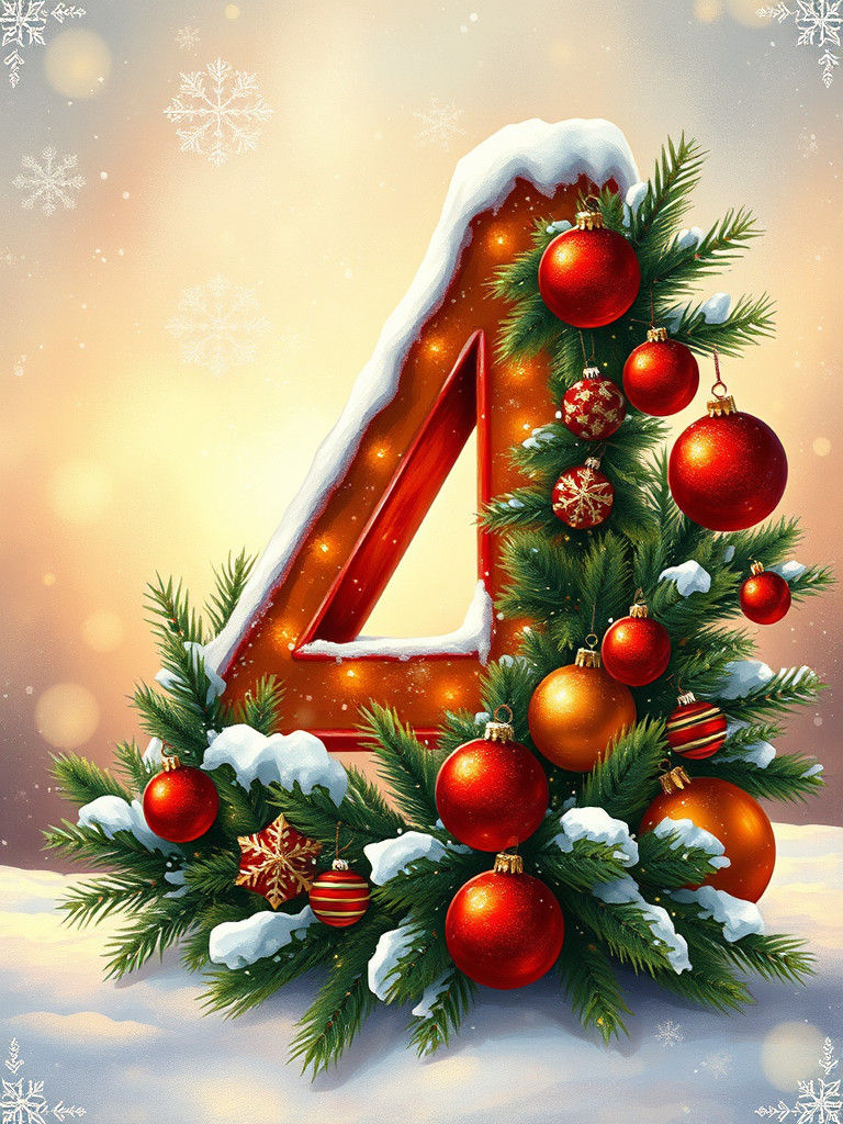 A festive holiday scene featuring a bright, bold, and vibrant Christmas ...