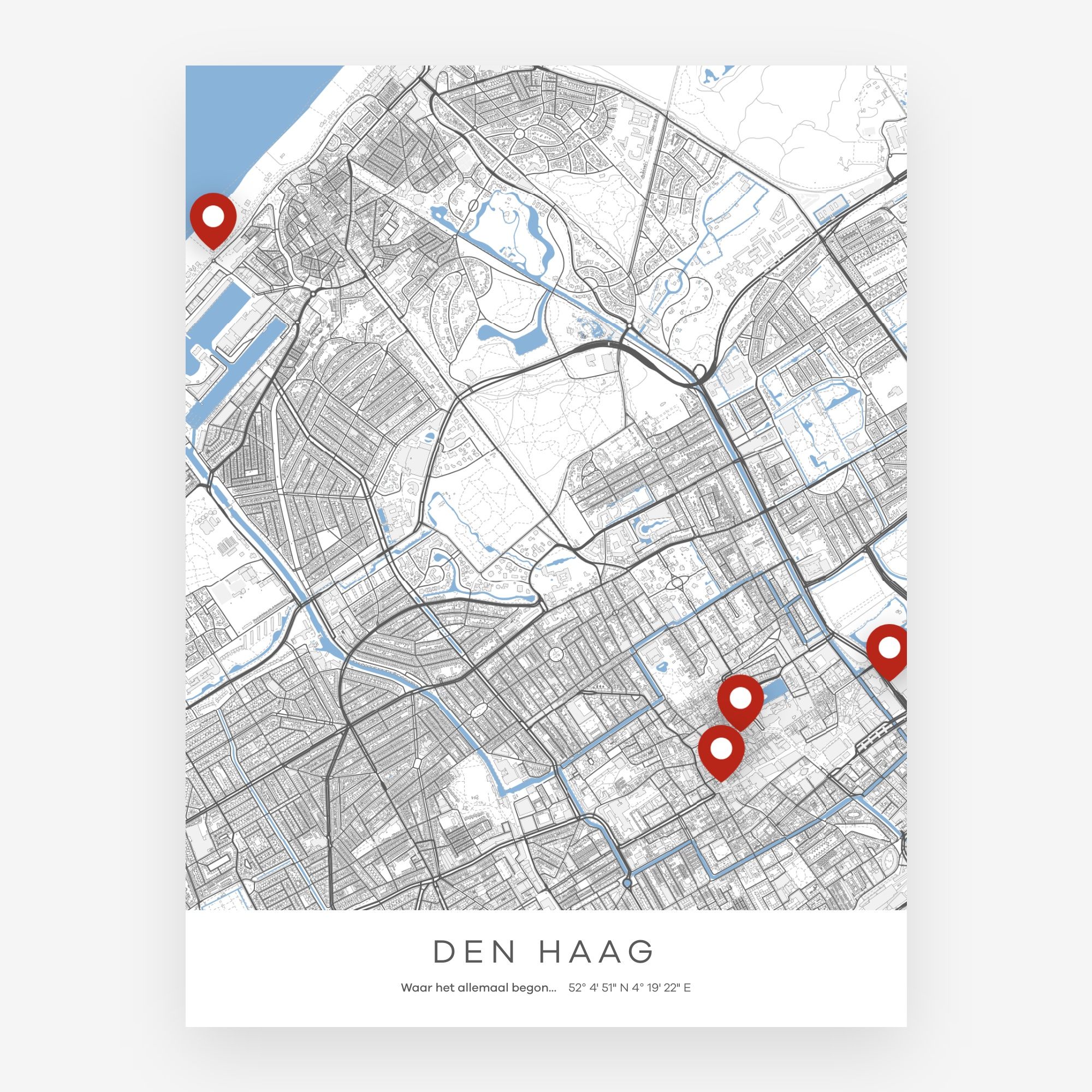 the city map of Den Haag in The Netherlands