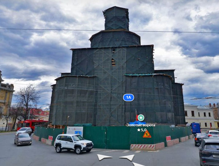 Make this building look dark futuristic city