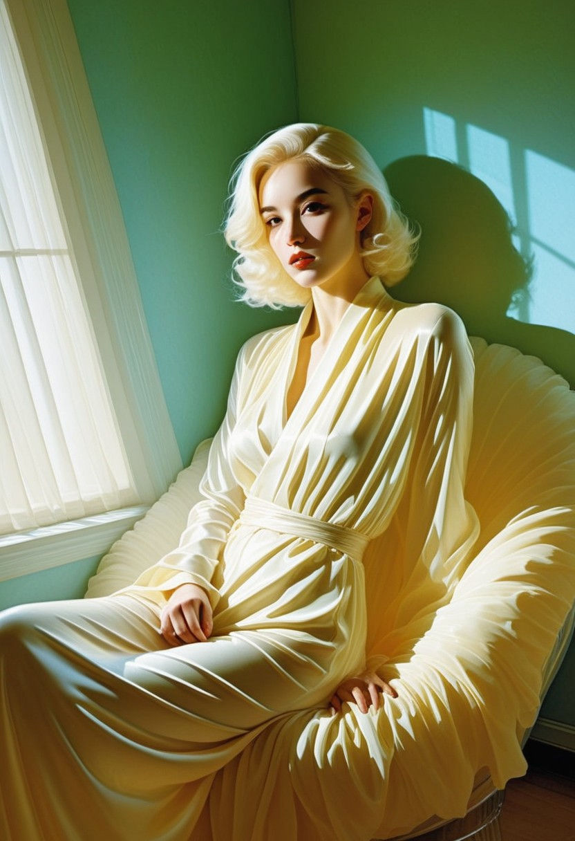 This image is a digital illustration of a stylized character, tightly framed, intimate, close up, muted color,  dark comic style, color wash... - Start Image 1