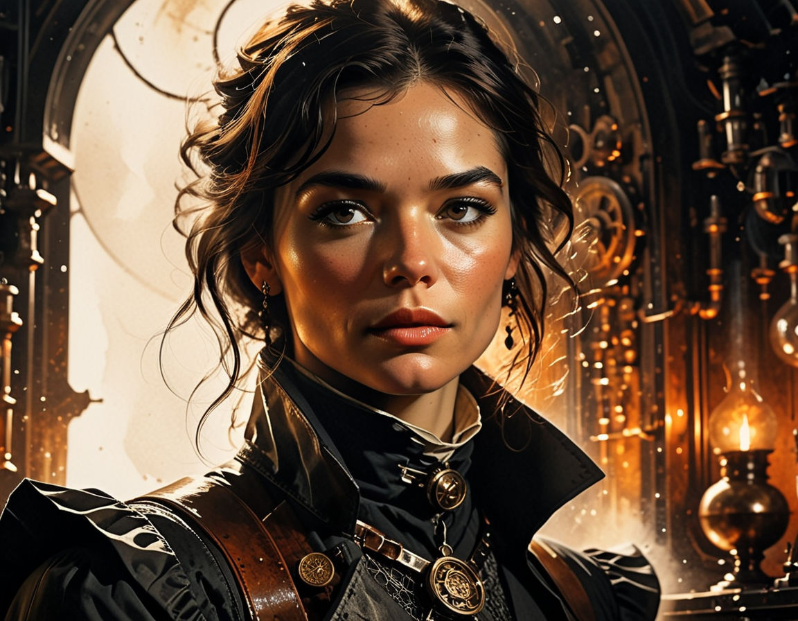 This image is a digital illustration of a stylized character, tightly framed, intimate, close up, muted color, dark comic style, color wash,... - Start Image 1