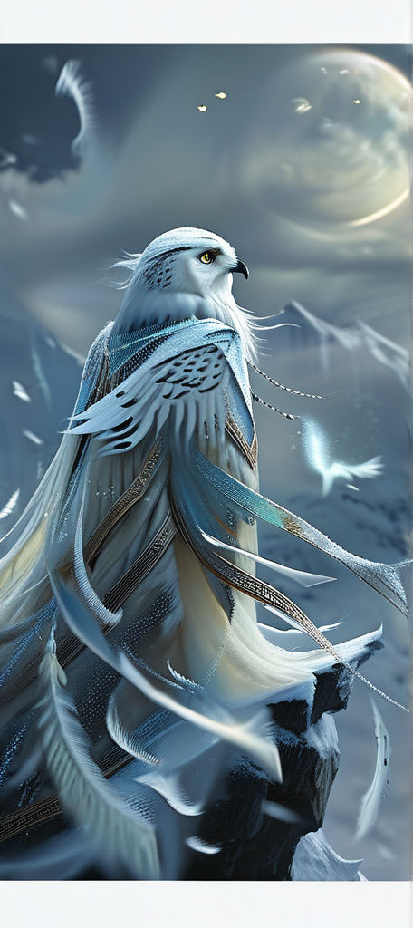 Create a majestic ethereal scene , featuring an imposing figure Using the style of <lora:Exquisite Flux:1.0> . His attire is regal, inspired...